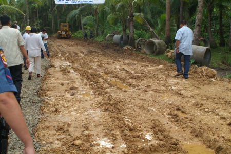 The Maydolong farm to market road being constructed under INFRES